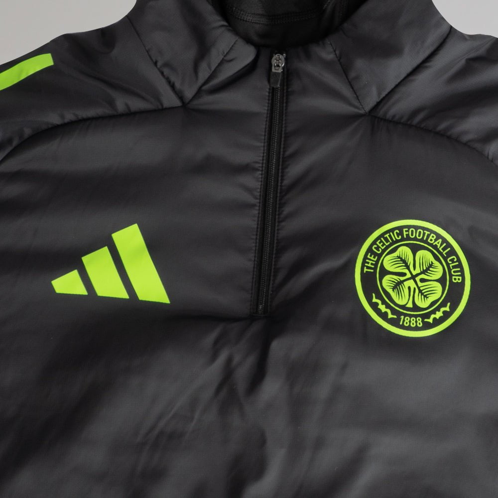 adidas Celtic 2025/26 Black and Neon Green Winter Top