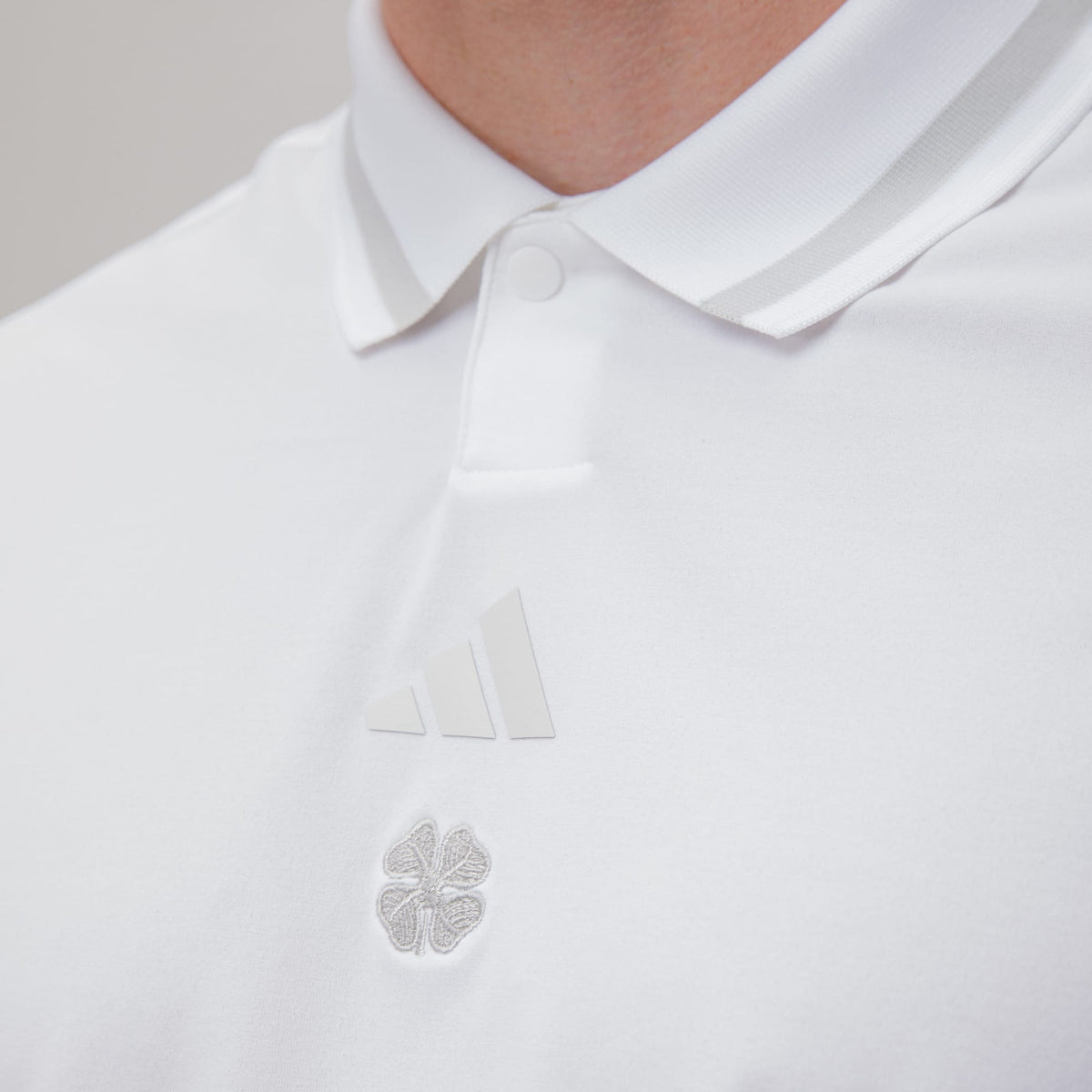 adidas Celtic Golf Beyond The Course Vent Twistknit White Polo Shirt