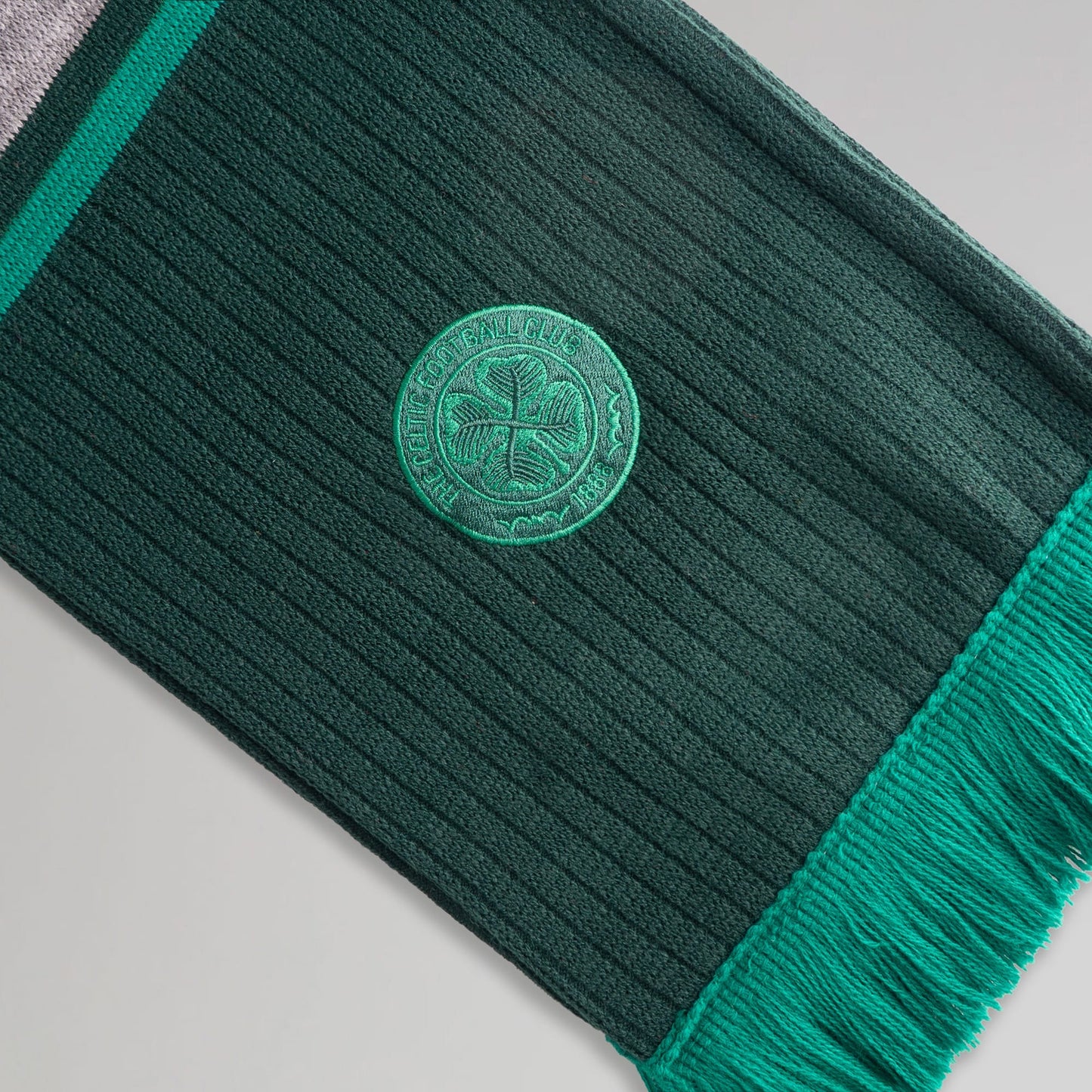 Celtic Adult Green Stripe Hat and Scarf Set
