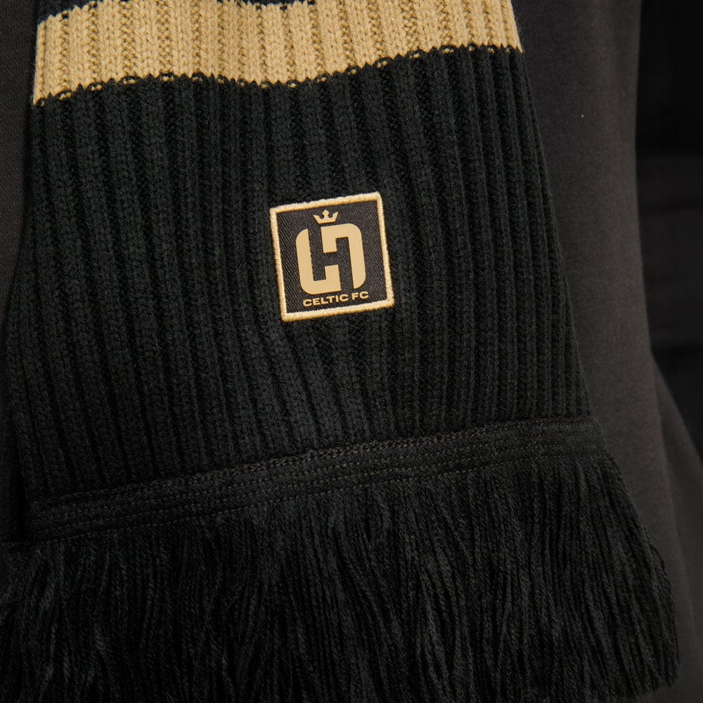 Celtic Henrik Larsson Black Ribbed Scarf