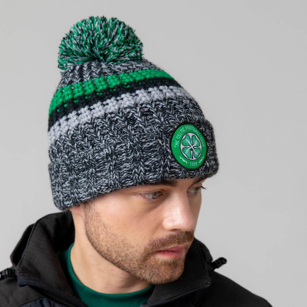 Celtic Chunky Charcoal Pom Beanie