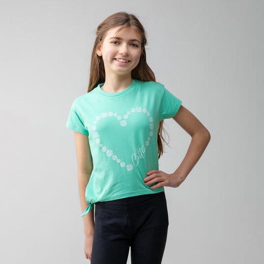 Celtic Junior Mint Heart Tie T-Shirt