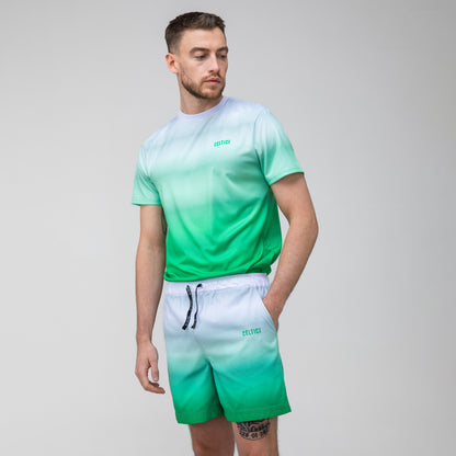 Celtic Green Gradient Pattern Swim Shorts