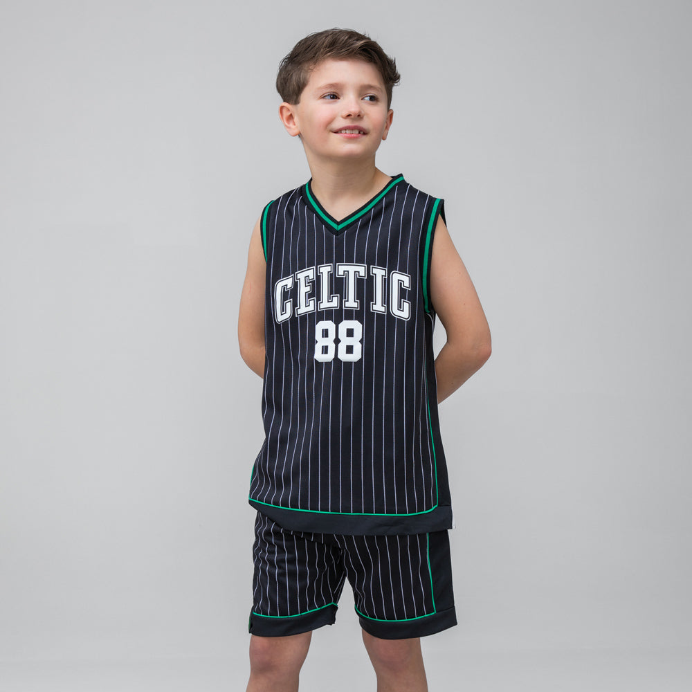 Celtic Junior Pinstripe Basketball Jersey