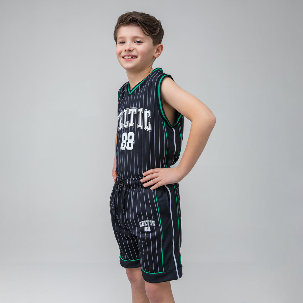 Celtic Junior Pinstripe Basketball Shorts