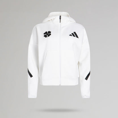 adidas Celtic Women's Z.N.E. White Zip Hoodie