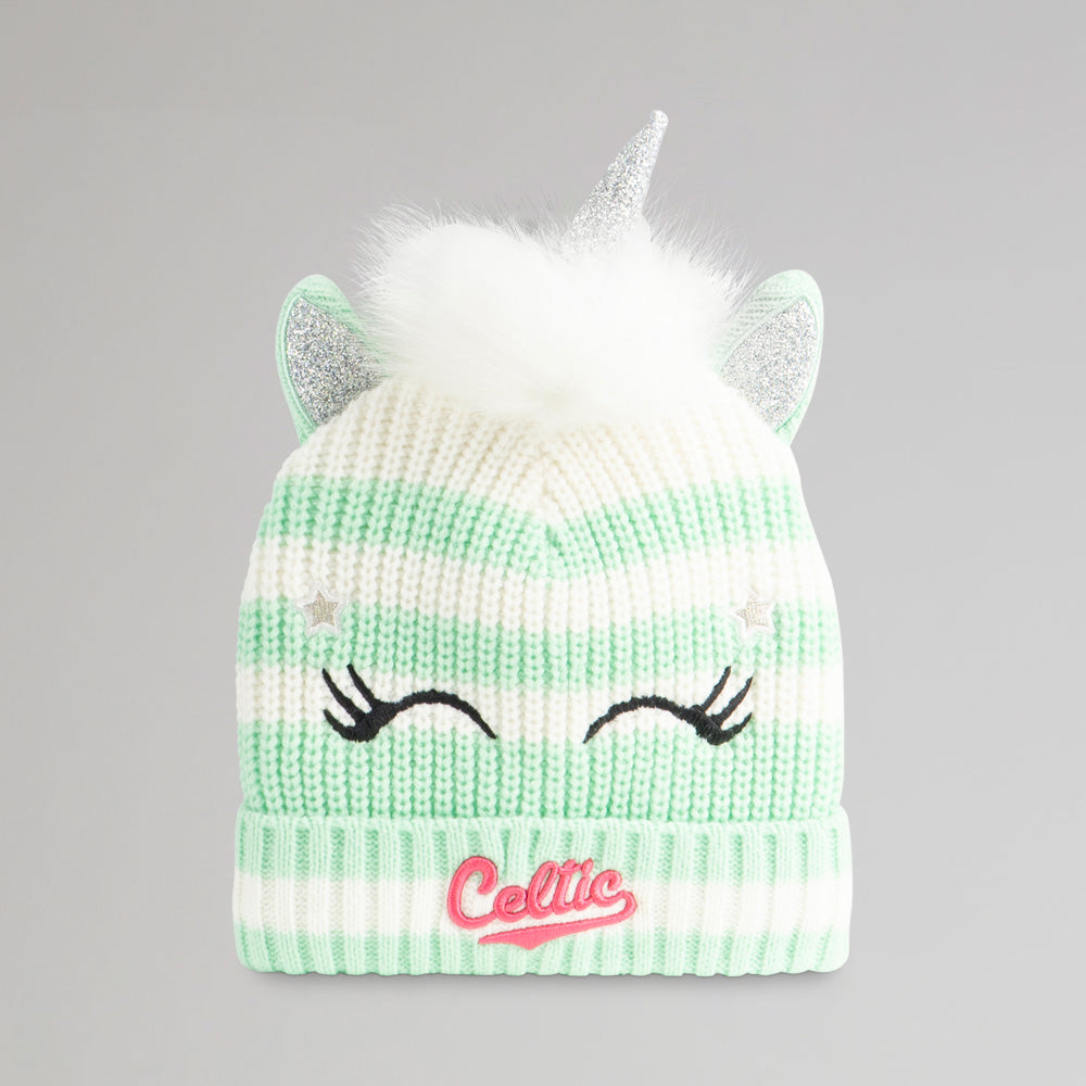 Celtic Junior Hooped Unicorn Beanie