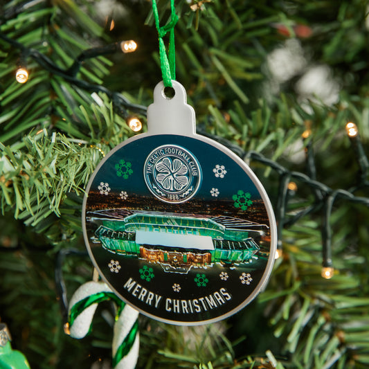 Celtic Christmas Stadium Snow Bauble