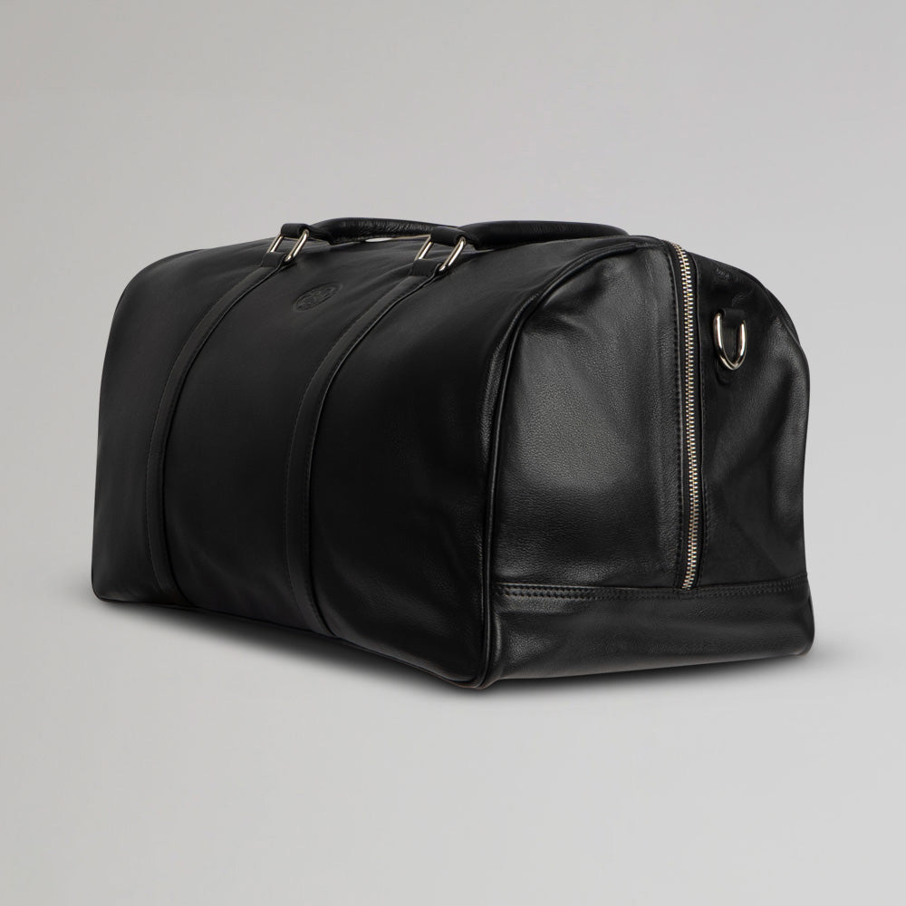 Celtic Premium Black Leather Holdall