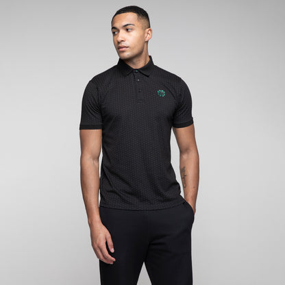 Celtic Clover Dot Print Polo Shirt