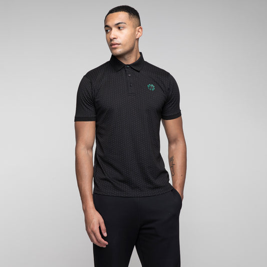 Celtic Clover Dot Print Polo Shirt