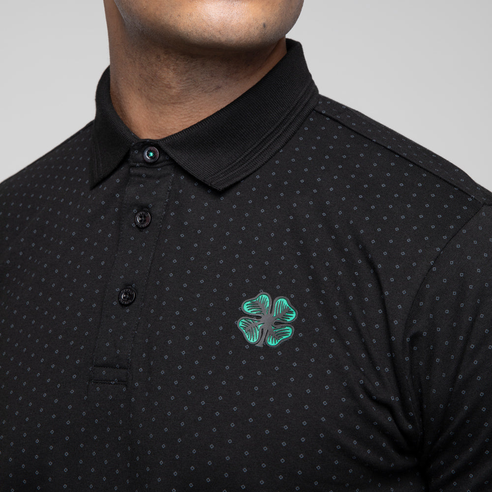 Celtic Clover Dot Print Polo Shirt