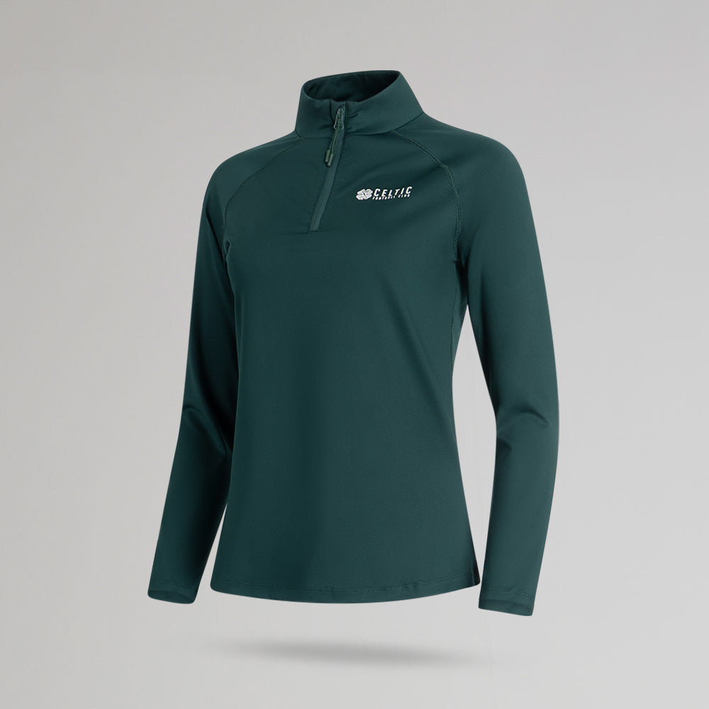 Celtic Women's Clover Dark Green Quarter Zip