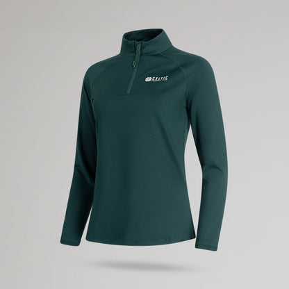 Celtic Women's Clover Dark Green Quarter Zip