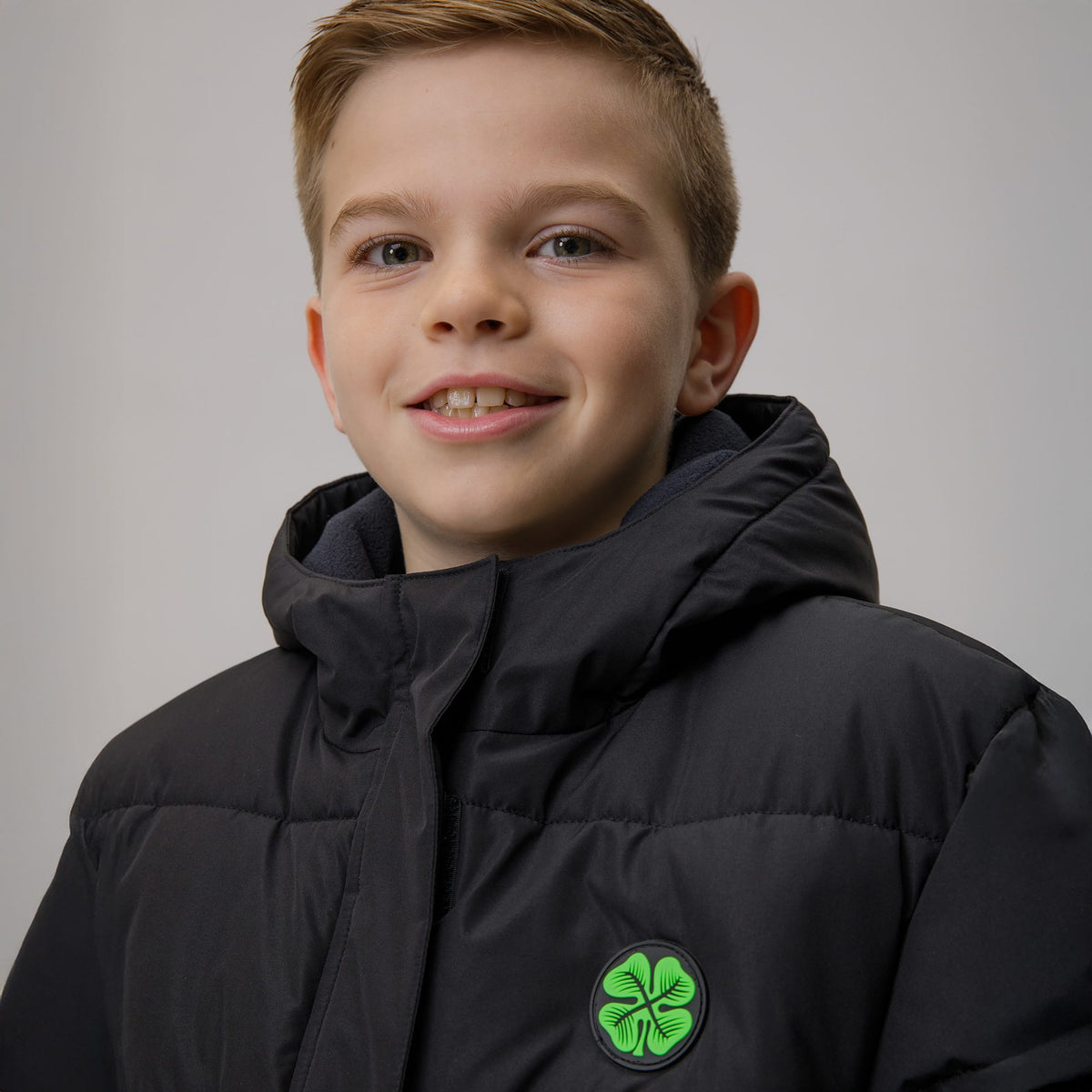 Celtic Junior Long Padded Black Jacket