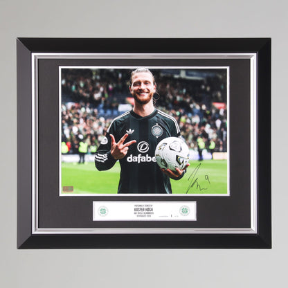 Celtic 2026/27 Kasper Hogh Hat-trick Signed Framed Print