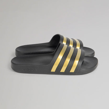 adidas Black and Gold Sliders