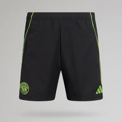 adidas Celtic 2025/26 Black and Neon Green Downtime Shorts