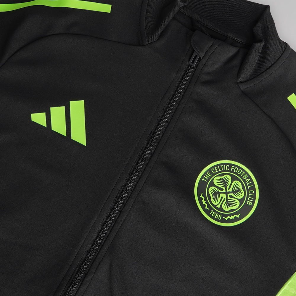 adidas Celtic 2025/26 Black and Neon Green Track Jacket