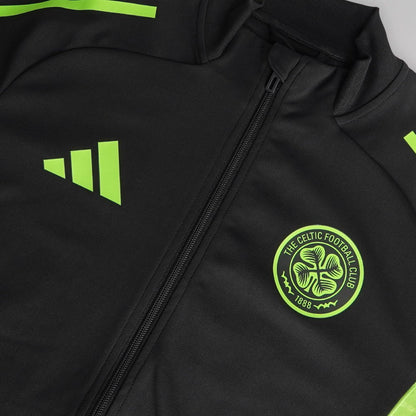 adidas Celtic 2025/26 Black and Neon Green Track Jacket