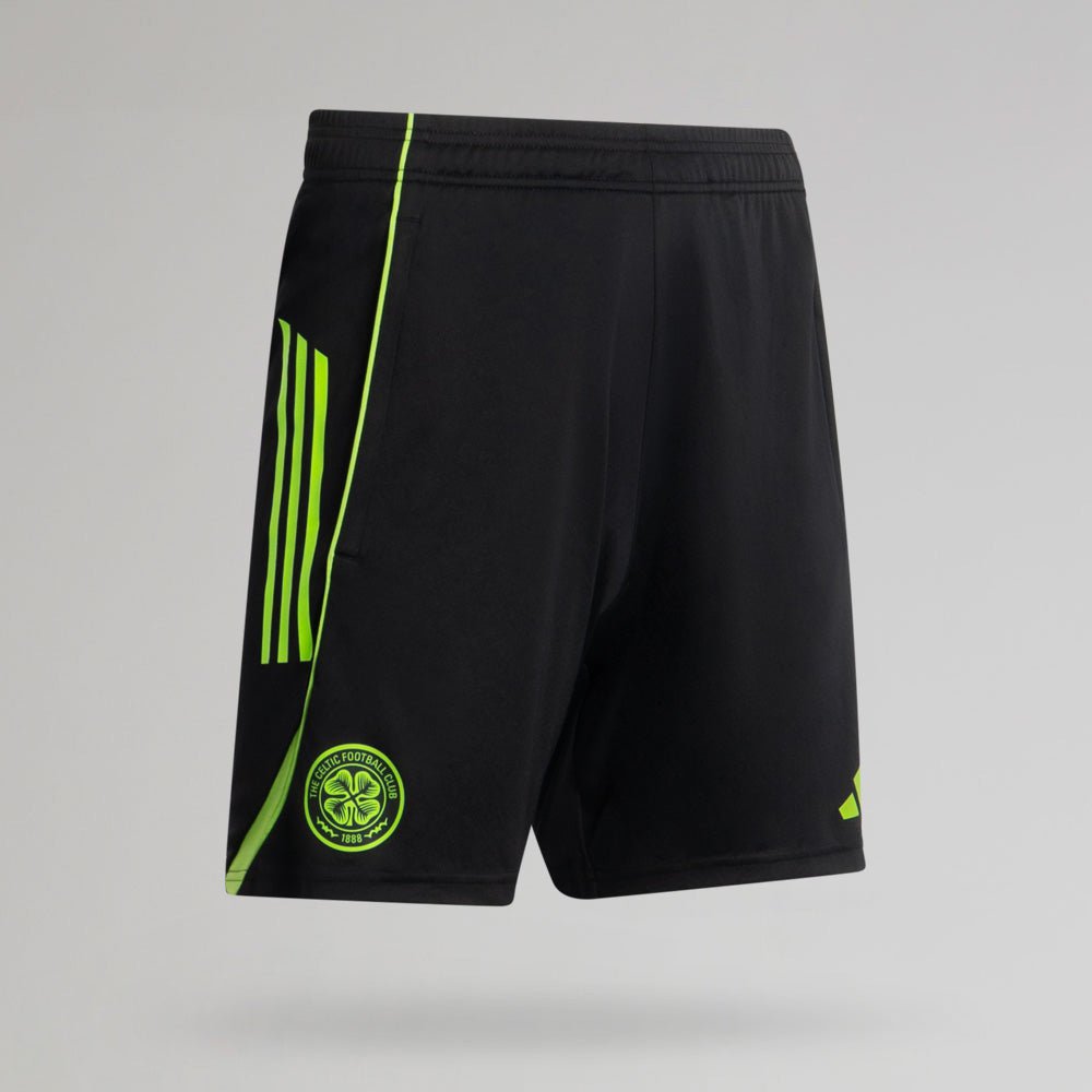 adidas Celtic 2025/26 Black and Neon Green Training Shorts