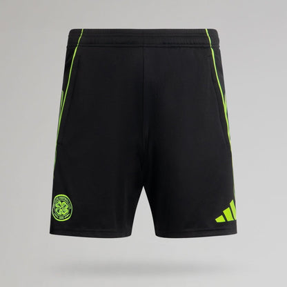 adidas Celtic 2025/26 Black and Neon Green Training Shorts