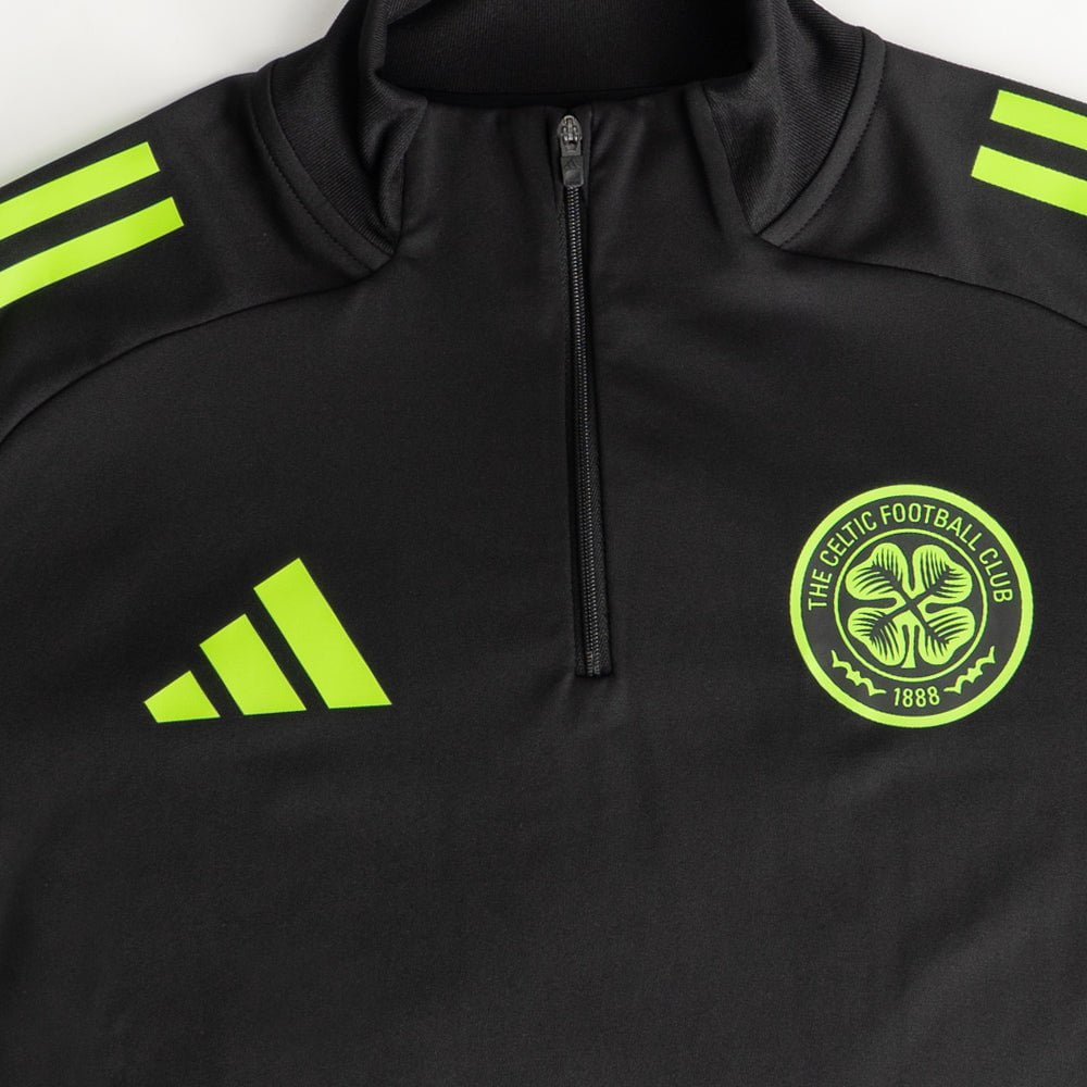 adidas Celtic 2025/26 Black and Neon Green Training Top