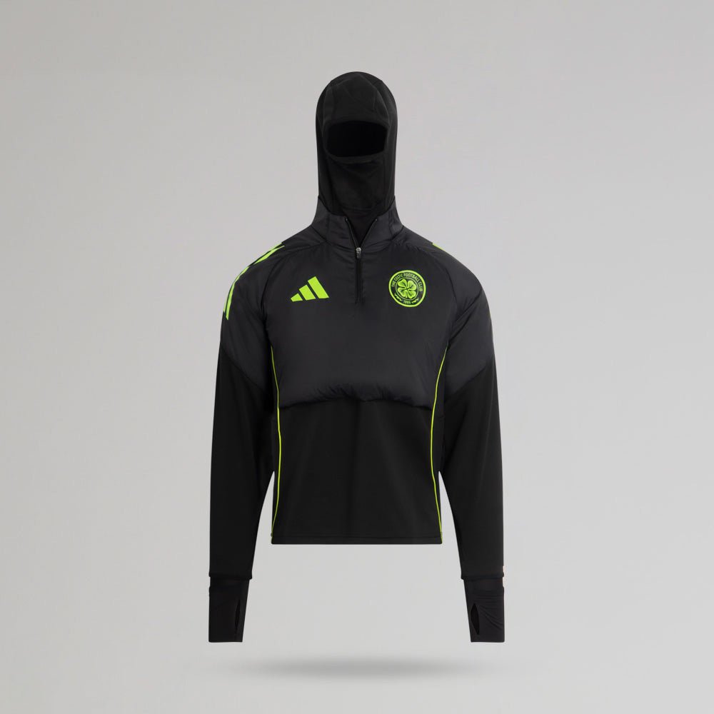 adidas Celtic 2025/26 Black and Neon Green Winter Top