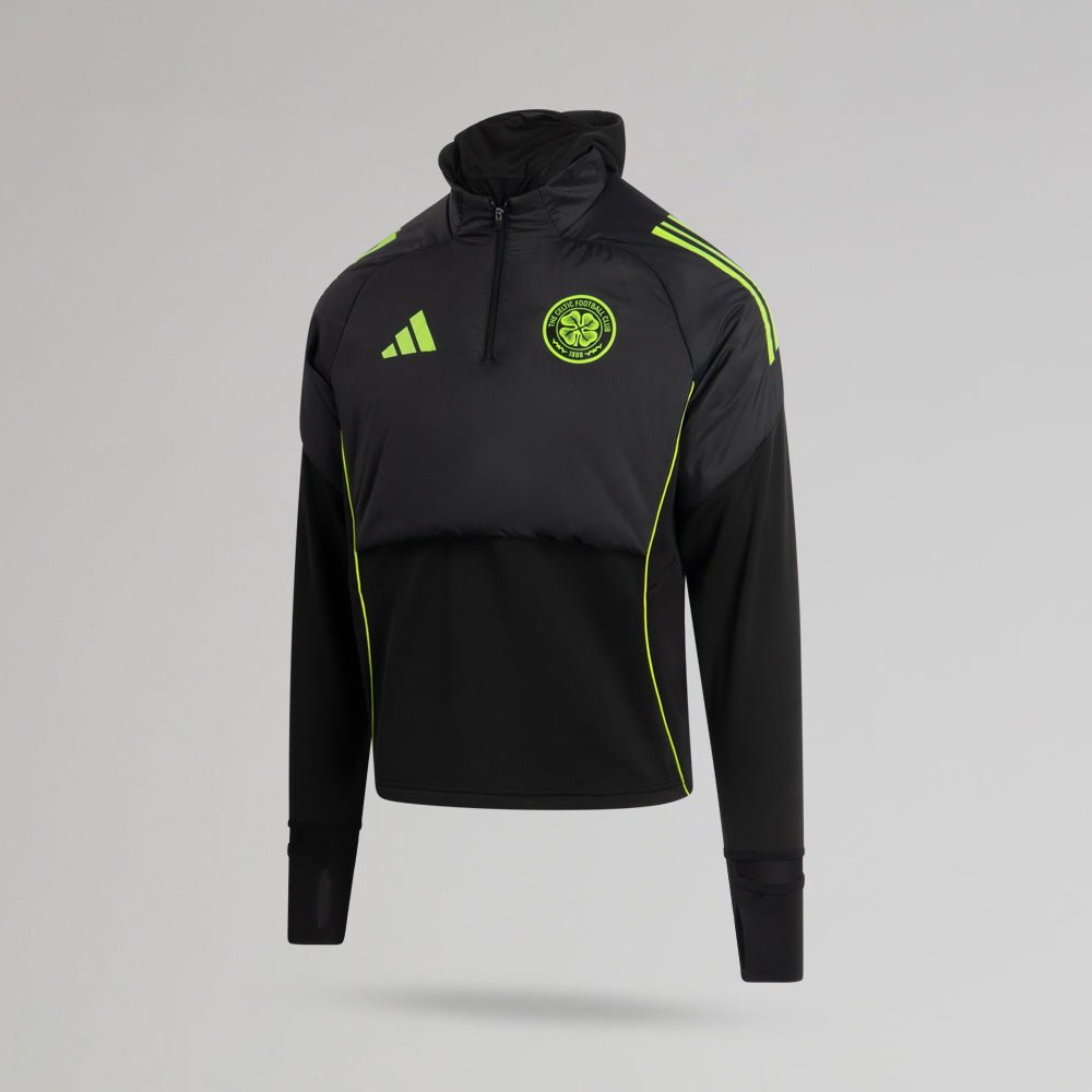 adidas Celtic 2025/26 Black and Neon Green Winter Top