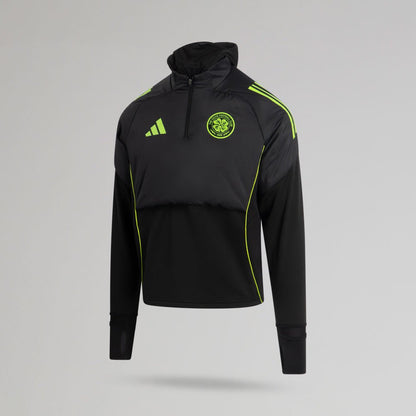 adidas Celtic 2025/26 Black and Neon Green Winter Top