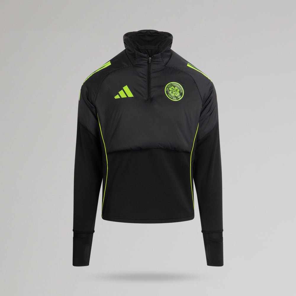 adidas Celtic 2025/26 Black and Neon Green Winter Top