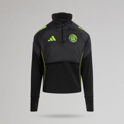 adidas Celtic 2025/26 Black and Neon Green Winter Top
