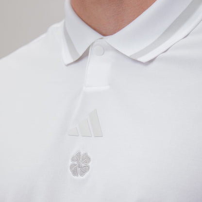 adidas Celtic Golf Beyond The Course Vent Twistknit White Polo Shirt