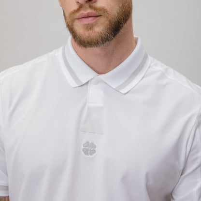 adidas Celtic Golf Beyond The Course Vent Twistknit White Polo Shirt