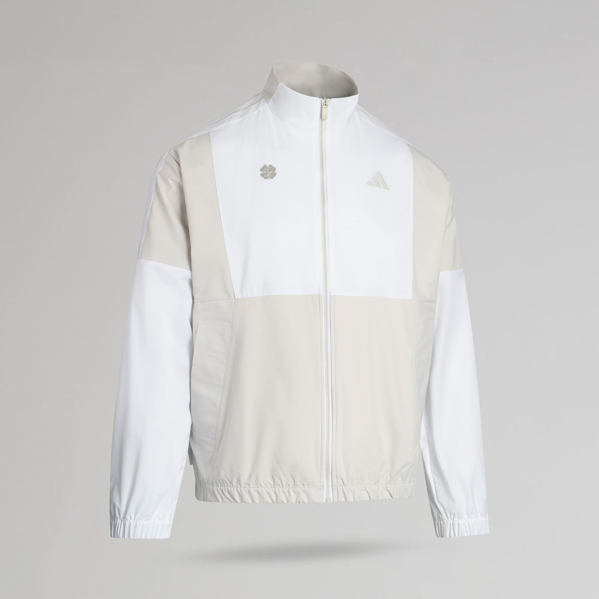 adidas Celtic Golf Beyond Twistweave Full Zip White & Beige Windbreaker