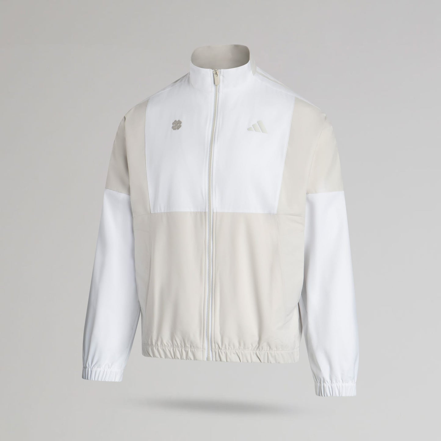 adidas Celtic Golf Beyond Twistweave Full Zip White & Beige Windbreaker