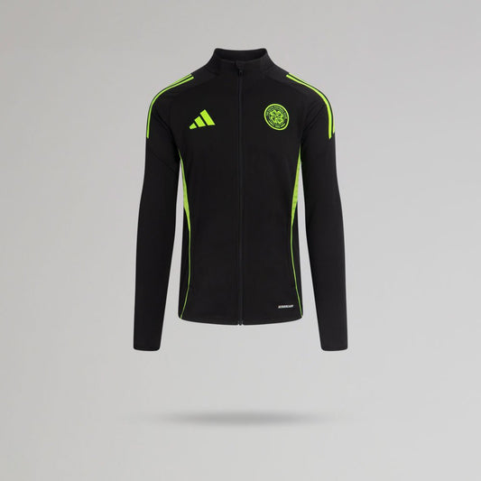 adidas Celtic Junior 2025/26 Black and Neon Green Track Jacket