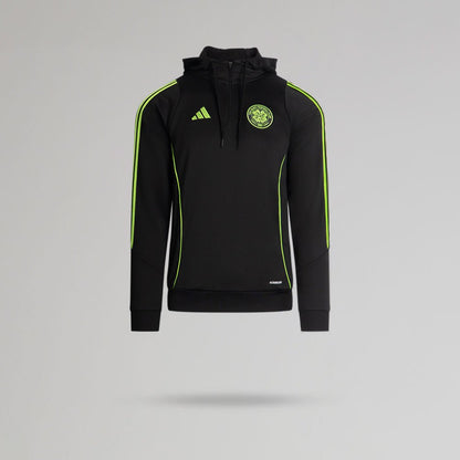 adidas Celtic Junior 2025/26 Black and Neon Green Training Hoodie