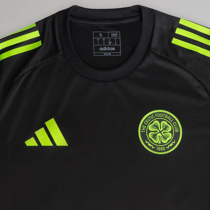 adidas Celtic Junior 2025/26 Black and Neon Green Training Jersey