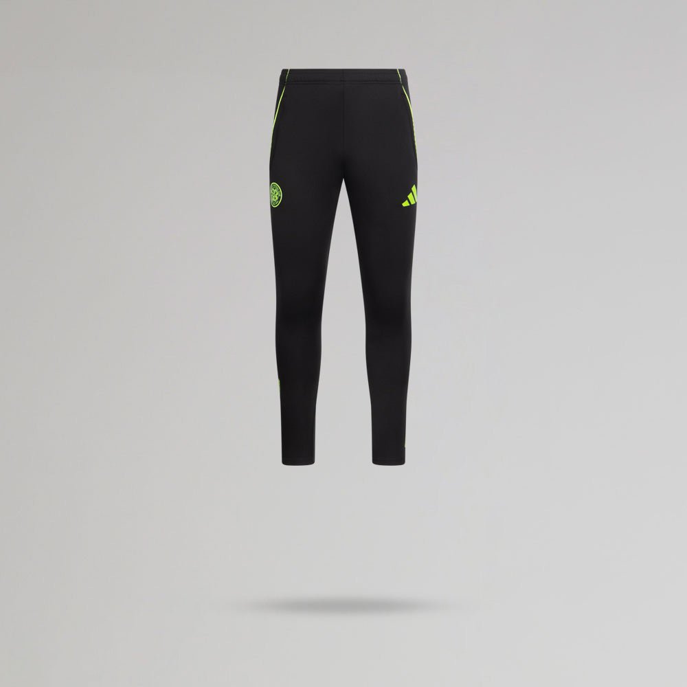 adidas Celtic Junior 2025/26 Black and Neon Green Training Pants