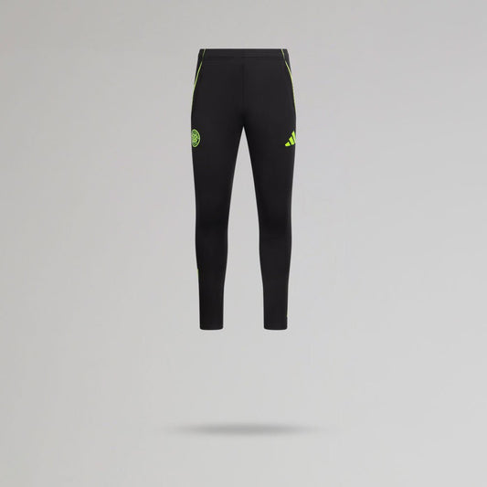 adidas Celtic Junior 2025/26 Black and Neon Green Training Pants
