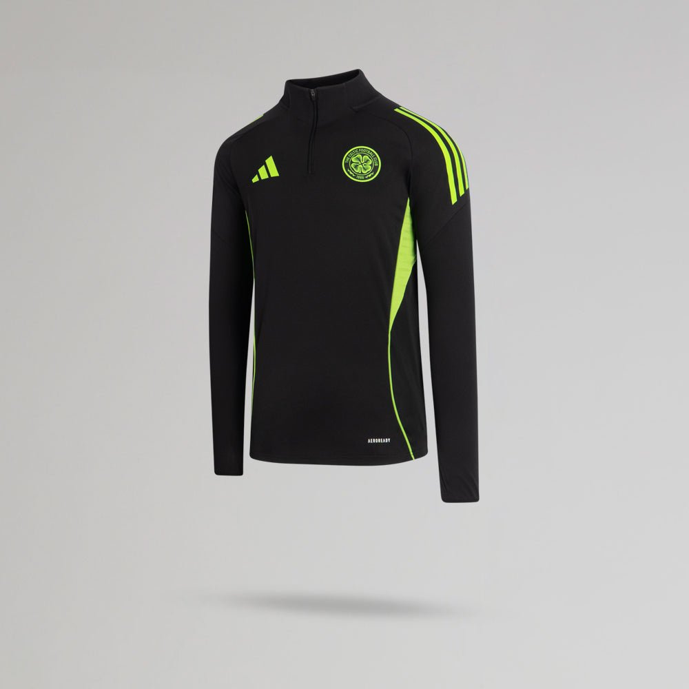 adidas Celtic Junior 2025/26 Black and Neon Green Training Top