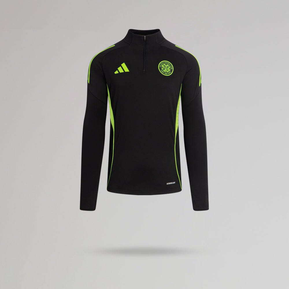 adidas Celtic Junior 2025/26 Black and Neon Green Training Top