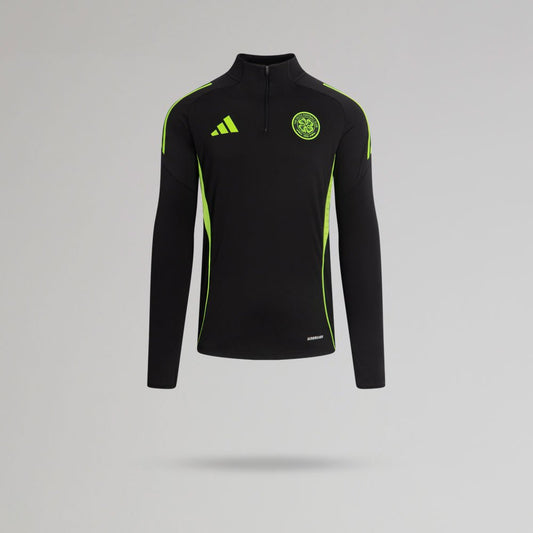 adidas Celtic Junior 2025/26 Black and Neon Green Training Top