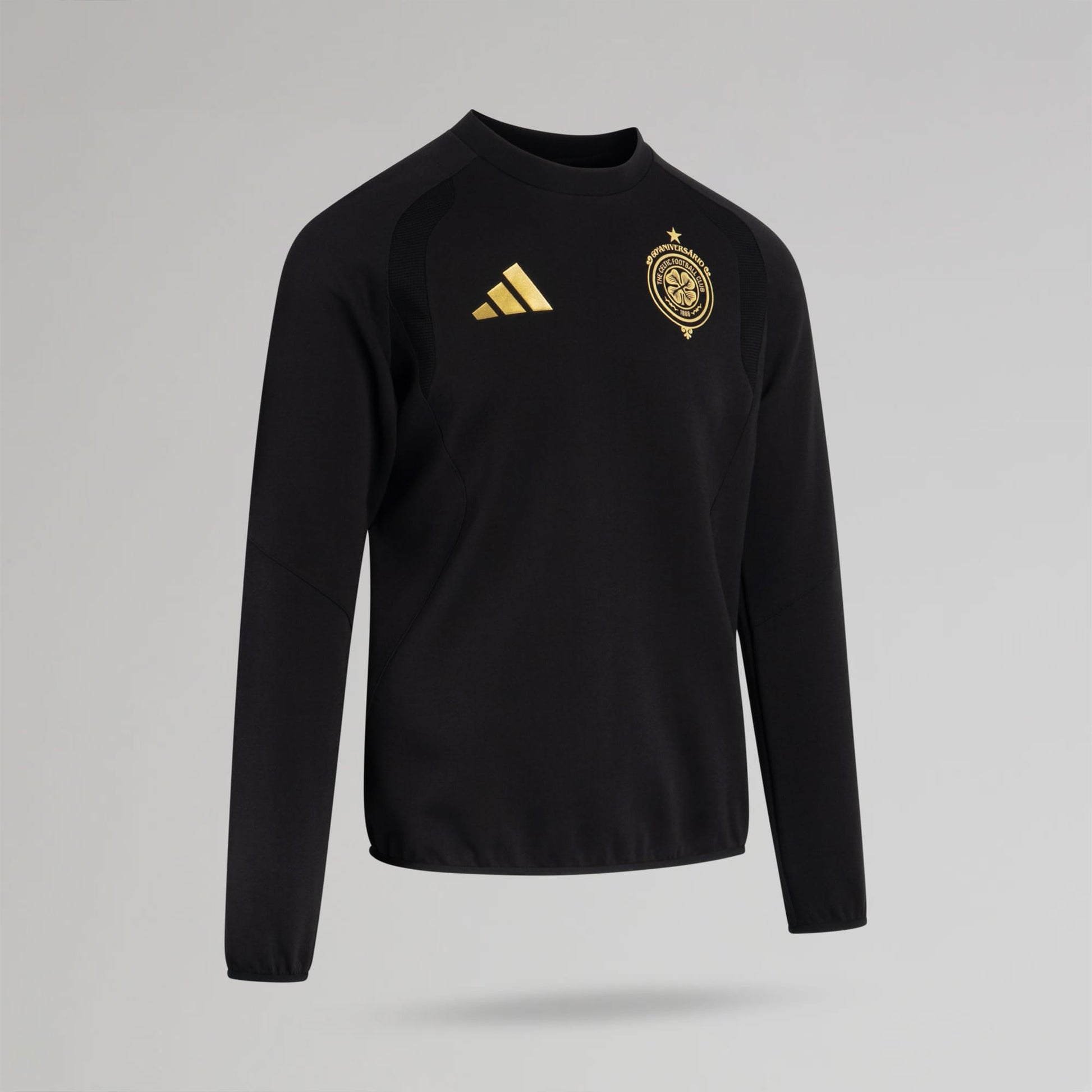 adidas Celtic Tiro Travel Black Crewneck Sweatshirt