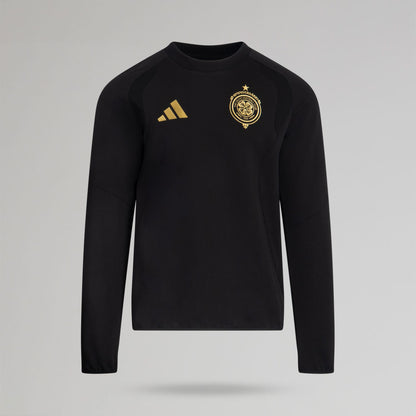 adidas Celtic Tiro Travel Black Crewneck Sweatshirt