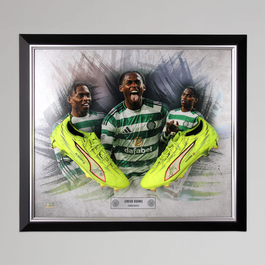 Celtic 2025/26 Jr.Adamu Match Worn Signed Framed Boots