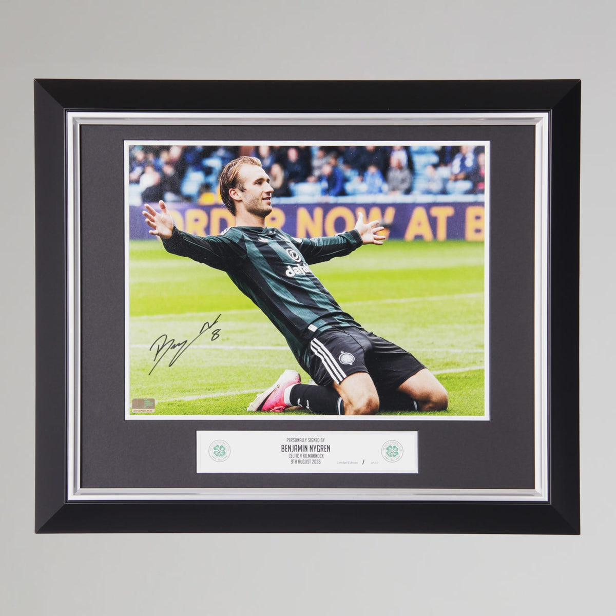 Celtic 2026/27 Benjamin Nygren Celebration Signed Framed Print