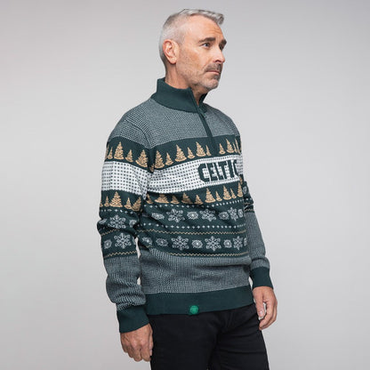 Celtic Adult Christmas Quarter Zip Jumper