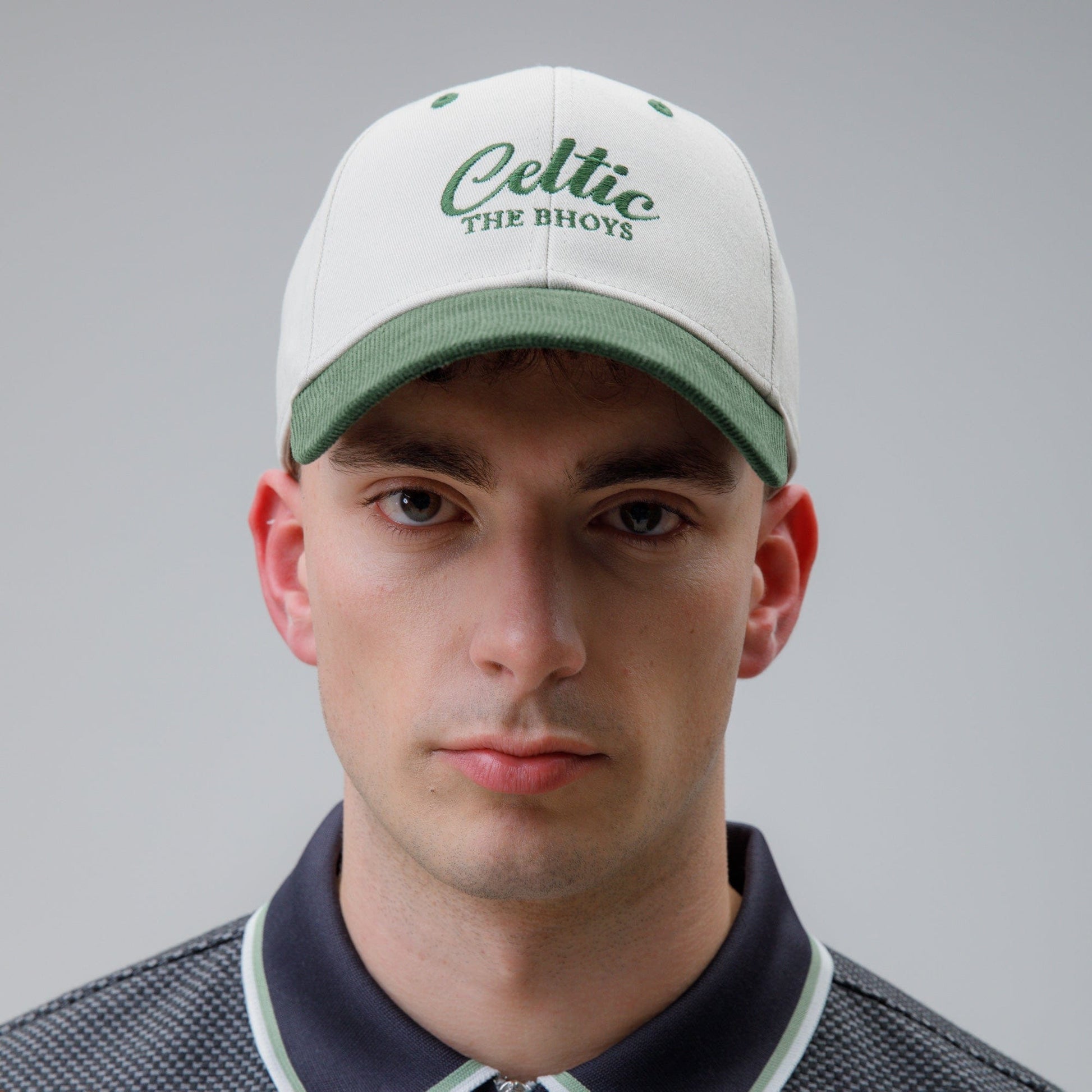 Celtic Adult Contrast Green and White Cord Cap
